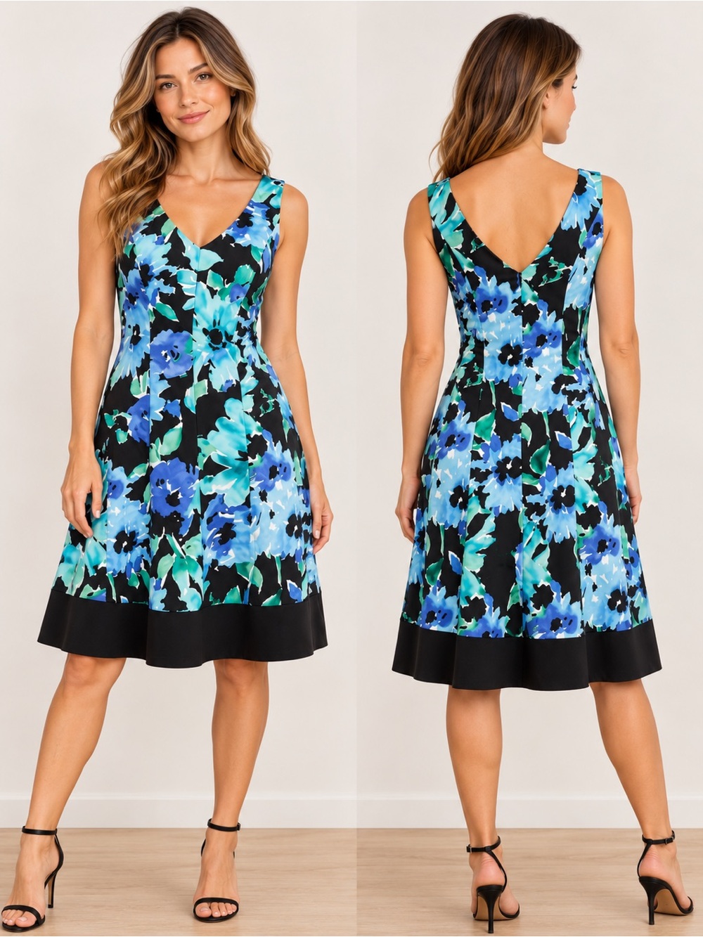 Chaps Floral Sleeveless Dress Size‎ 6